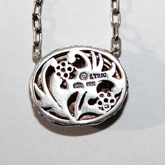 Lyric Sterling & 18kt Gold Pink Topaz Floral Necklace - Picture 2 of 8